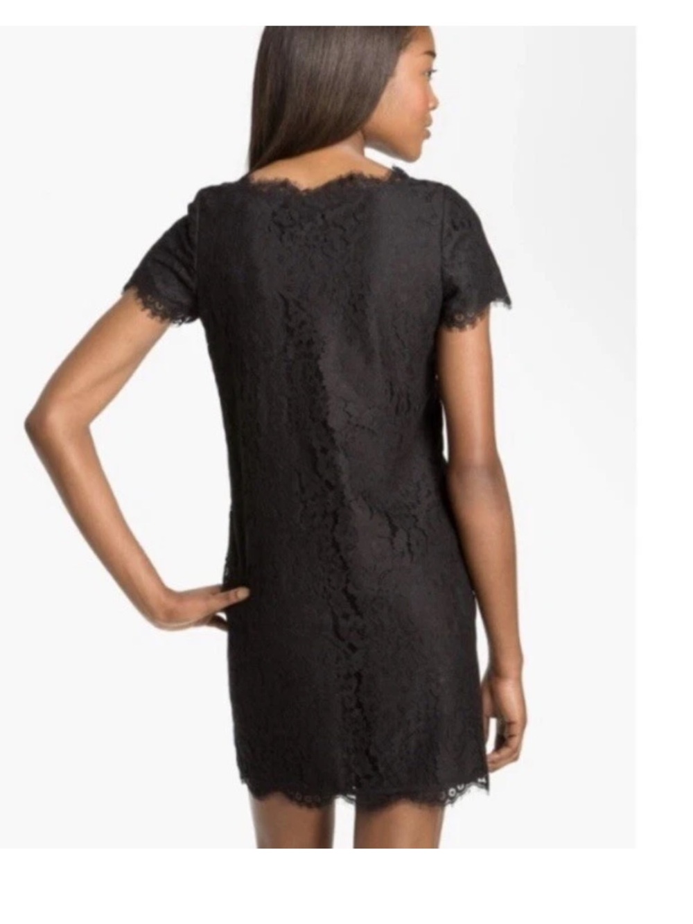 Joie Black Susina Lace Sheath Dress Size S Short Sleeve - Picture 2 of 12